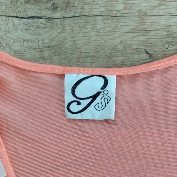 Vintage 70s 80s Coral Lingerie Nightgown Small Mumu Maxi Dress Bell Sleeve - Picture 5 of 9